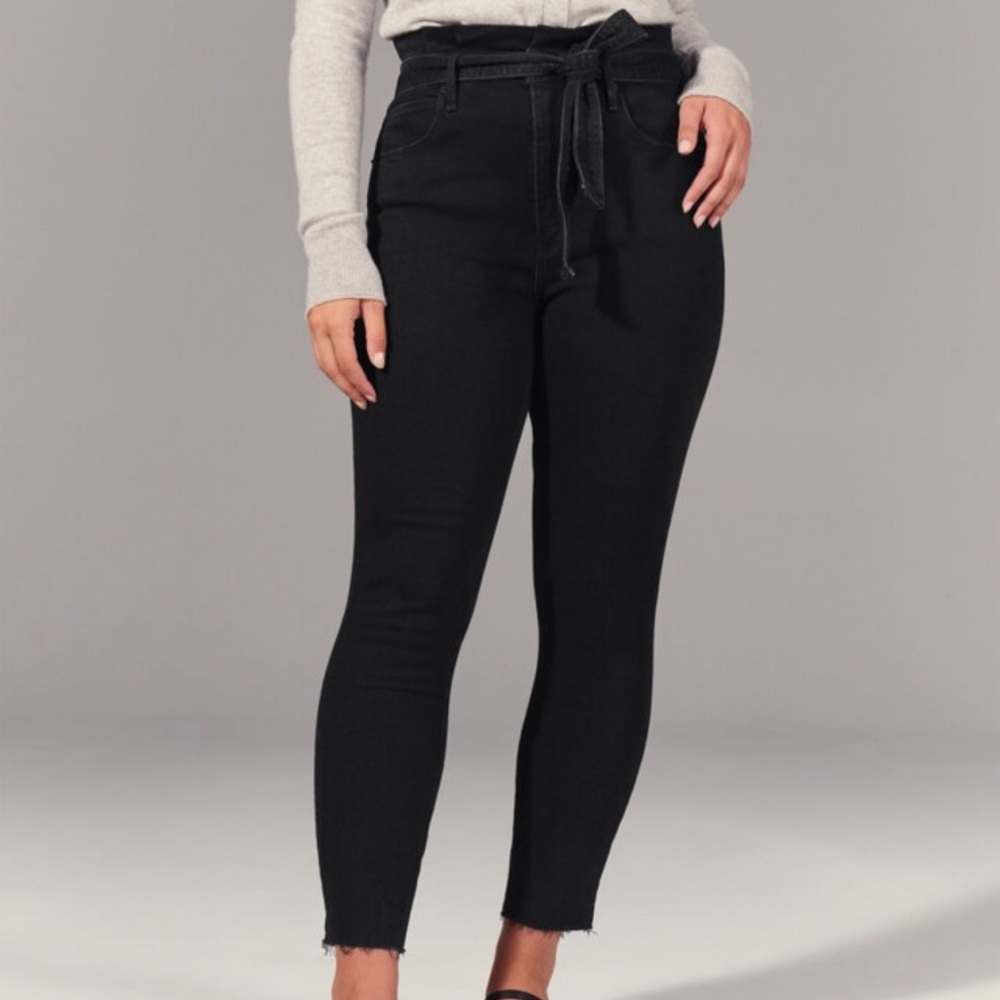 Abercrombie Tie front denim pants